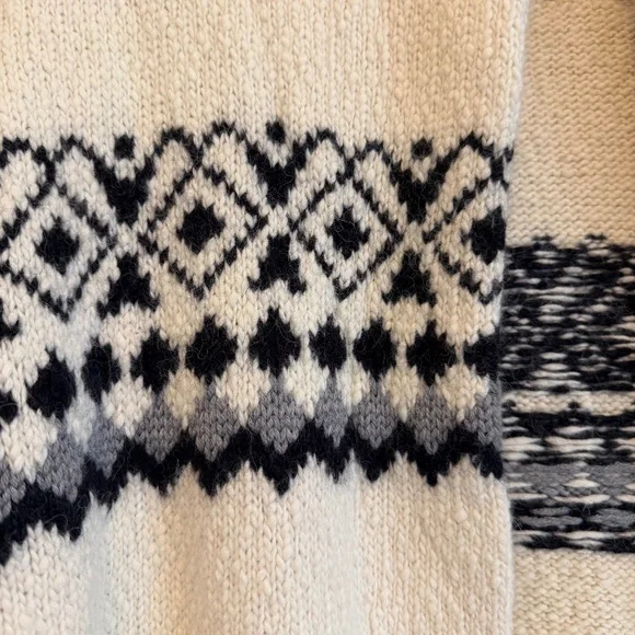 Nili Lotan Fair Isle Nordic Knit Open Cardigan Sweater Alpaca Wool Blend Size M - Picture 3 of 10